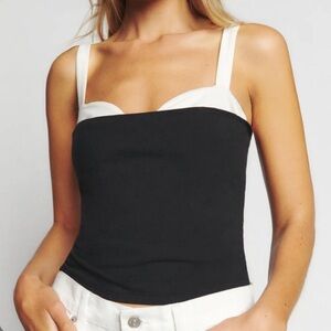COPY - Reformation small black and white top